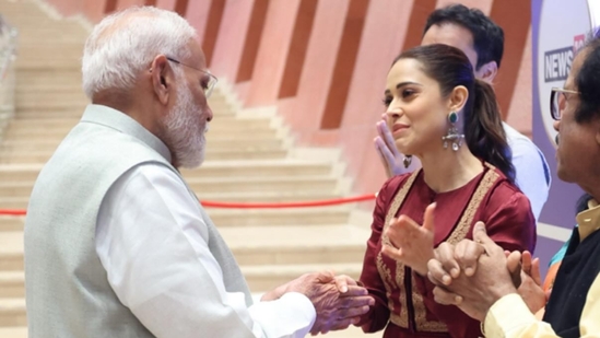 Nushrratt and PM Modi talk in Gujarati